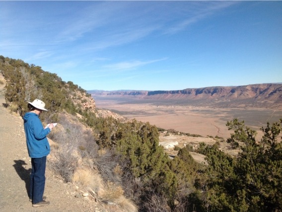 Isabel Barton overlooks a mine on the Utah-Colorado border.